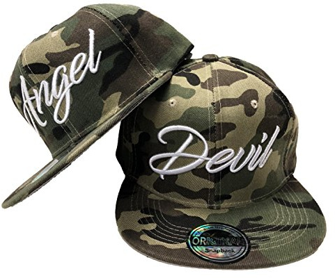 JameStyle26 Angel & Devil Snapback Set USA Cap Kappe Basecap Mütze Trucker Cappy Kult Partner Look