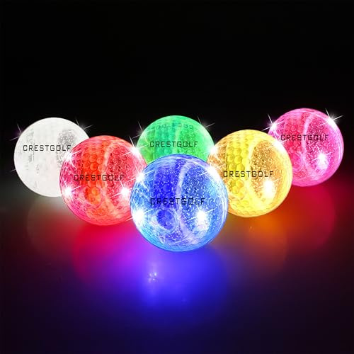Kofull - Palline da golf LED Palline da golf luminose a distanza, per allenamento notturno, allenamento a golf, colori misti, 6 pezzi