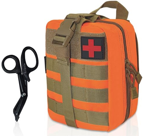 Primo Soccorso Tattico Marsupi,Krisvie 1000D Nylo Molto Resistente con le Forbice Tattica Militare Borsello per Trekking Stoccaggio per Le attività all' Aria Aperta Come Auto Casa Barca Moto