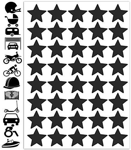 Biomar Labs® 40pcs Negro Kit de Pegatina Reflectante para Llantas Cinta de Advertencia Seguridad Reflectiva Vinilo Adhesivo Coches Cascos Motos Ciclomotores Bicicletas Ordenador Portátil D 64