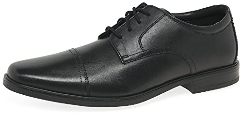 Clarks Men's Howard Oxford Cap, Black (Black Leather), 44.5 EU