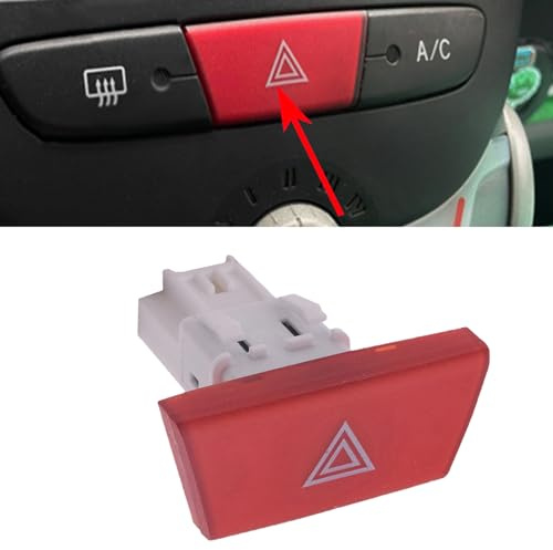 CANTONDZ Commutateur de bouton d'urgence de feux de détresse d'avertissement Commutateur de lampe d'urgence 6490.NG Compatible avec Citroen C1 Peugeot 107 Toyota Aygo