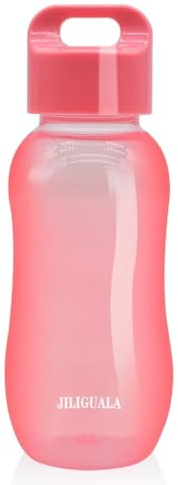JILIGUALA Tazza di plastica per caffè, viaggi, bottiglia d'acqua, bottiglia d'acqua sportiva, tazza per latte, caffè, tè, succo di frutta, dimensioni 350 ml, rosa