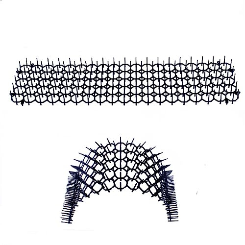 BUYTER 12 Pack Cat Spikes & Scat Mat - Humane Cat Repellent Deterrent for Garden & Indoor - 21.5 x 16.5cm Anti Cat Spikes Prickle Strips for Fence, Furniture & Sofa - Includes 12 Staples & 20 Zip Ties