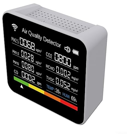 15in1 Luftqualitätsmonitor Temperatur-/Luftfeuchtigkeitsmesser Kohlendioxid-Tester Weiß