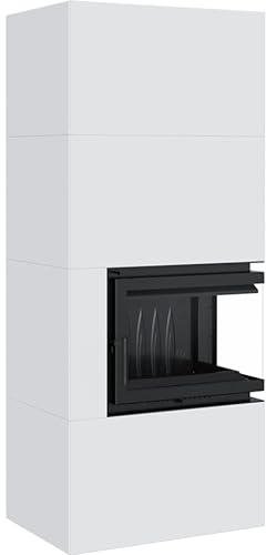 KRATKI Kamineinsatz Simple Box 8 kW Ø 200 Bianco mit Türfeder