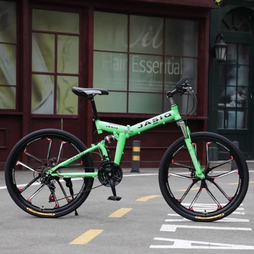 SKIHOT 26 Zoll Mountainbike mit 21 Gang Schaltung, Scheibenbremse MTB Fahrrad, U Stoßdämpfergabel Geschwindigkeits-Positionierungskette Fahrräder, Fahrrad für Herren Damen Heranwachsende,26/Green
