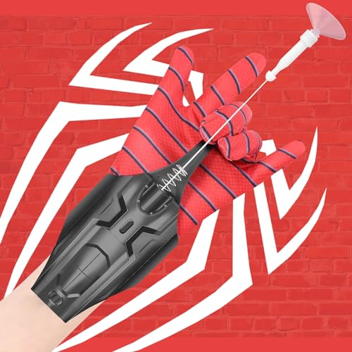 Spider Web Shooter Toy 2.0 Upgrade, Real Web Launcher String Shooters Toy, Cool Gadgets String Gloves Shooters Toy per gli appassionati di supereroi (nero)