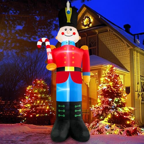 3,66M Cascanueces Inflable de Gran Tamaño para Decoración Navideña Exterior