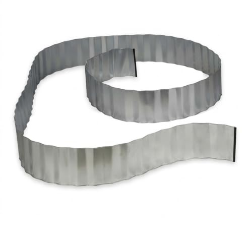 Relaxdays Rasenkante verzinkt, Beetumrandung Metall, Beeteinfassung als Wurzelsperre, 5 m x 16 cm, flexibel, Silber, grau | Beeteinfassung als Wurzelsperre, 8 x 5 m x 16 cm, flexibel, silber