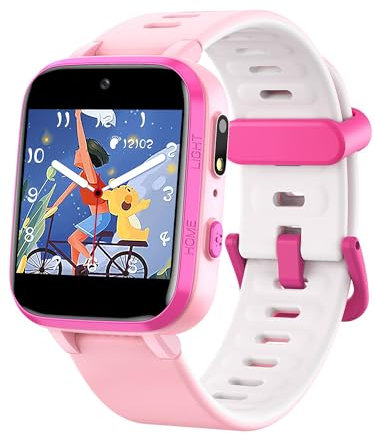 Smart Watch per bambini per ragazze e ragazzi, smartwatch per giochi per bambini, idea regalo con fotocamera a 7 giochi, sveglia, video, lettore musicale, contapassi, cronometro, torcia, regalo di