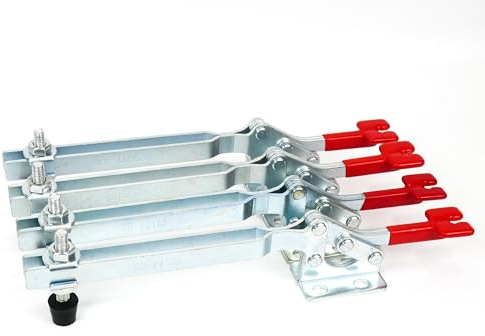 INGDAUM Kniehebelspanner, Haltekraft 250 kg, 4 Stück, Type GH-22185, Waagerechtspanner, Einstellbarer Schnellspanner für Vorrichtungsbau, Montage, Maschinenbau, Holztechnik (4, GH-22185 (250 kg))