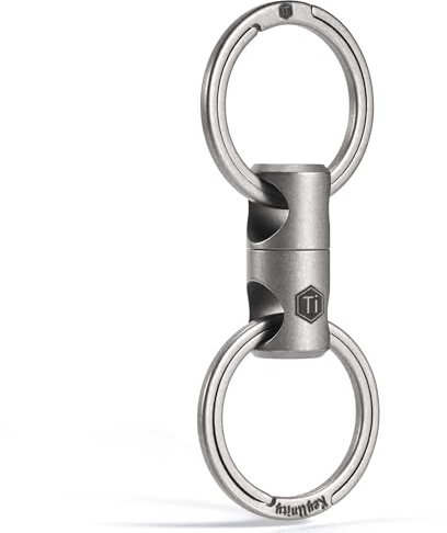 KeyUnity KA15 Titanium Swivel Key Ring Keychain Connector,Mens Key Chain Rings,for Carabiners,Car Keys and DIY Accessories for Men & Women (Grey)
