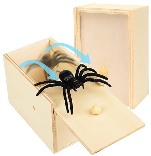 Boite Araignee, Boite Surprise Araignee, Article de Farces pour Halloween, Spider Box Fausses Araignées Boîte Jouet Farce d'araignée, pour Halloween Avril Poisson Jour Enfants Adultes (A)