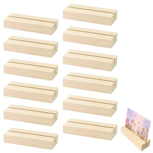 SEPWGUMD Tragbarer Kartenhalter aus Holz - Multifunktionaler Bild- und Postkartenständer, Perfekt als Spielkartenhalter, Tischnummern für Hochzeiten, Fotoleiste und Menükartenhalter