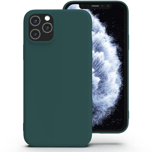 Zuvirelx Silikon Handyhülle für iPhone 11 Pro Hülle, Weiches Griff, Dünne, Minimalistisch, Stoßfest, rutschfest, Taschenpassend - Tiefgrün