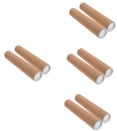 SHINEOFI 8 Stk Papierrohr Versandhülsen aus Pappe Versandhülsen aus Kraftpapier Blaupause Rohr Poster-Versandröhren Papprohr Posterrolle Bastelpapier Plakatröhren zur Aufbewahrung Khaki