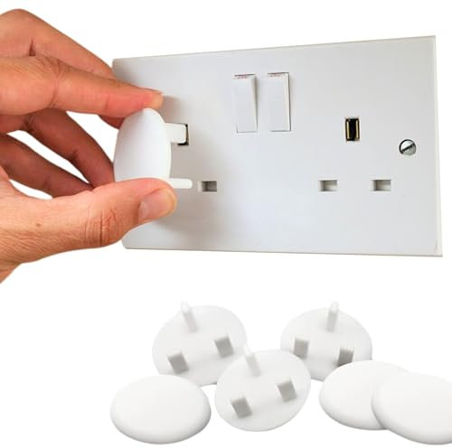 20 Pack Plug Socket Covers UK for Child Proofing and Shock Prevention - Baby Safety Socket Cover - White