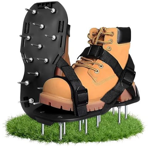 FANWINKJ Aérateur de pelouse, chaussures, désherbeur manuel avec pointes pour aérer les pelouses