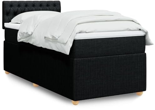 qohoio Boxspringbett mit Matratze Betten Mit Matratze Schlafzimmer Bett Boxspringbett Mit Matratze Schwarz 100x200 cm Stoff - 3289676