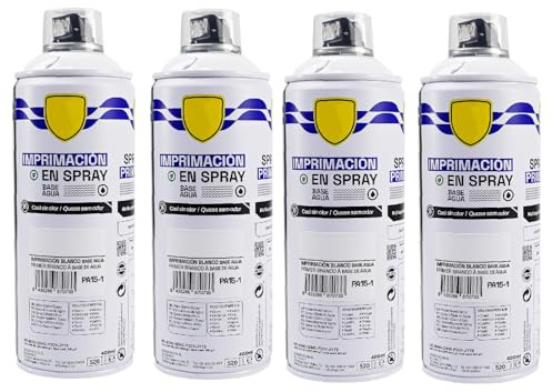 various - Pintura Spray Base Agua 400ml,Ecológica y Sin Olor,Para Muebles,Metal,Plástico y Madera,Colores Duraderos,Cobertura Uniforme - Imprimacion Blanco,4 unidad