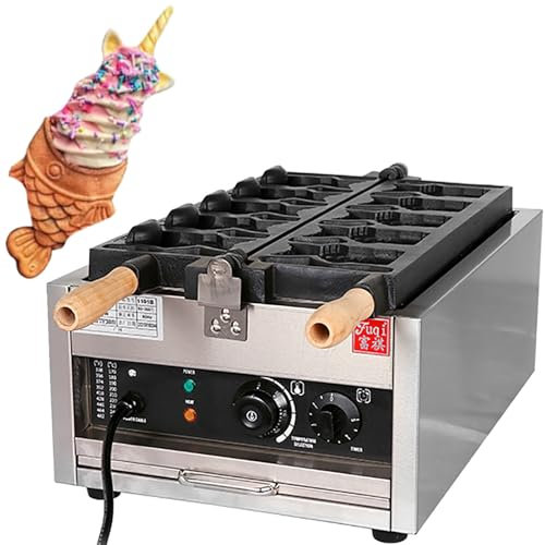 Dfdieratve MáQuina para Hacer Waffles con Forma de Pez Taiyaki, 1400 W/3000 W, EléCtrica, Antiadherente, para Uso Comercial, para Familias, Restaurantes y Tiendas de Alimentos,Style1