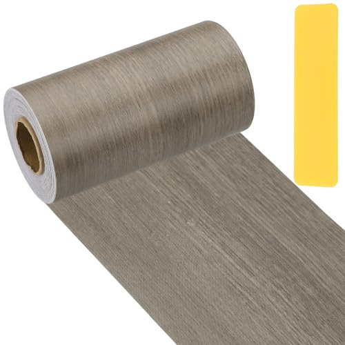 PATIKIL Cinta Reparadora de Vetas de Madera 10cm x 33 pies Roble Gris | Autoadhesiva Textura Realista Parche Reparador Despegable, con Espátula, para Pisos Puertas Ventanas Muebles Mesa