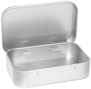 YUOIUX Rectangular Storage Container Convenient Small Metal Tins with Lid Tinplate Slide Cover Jewelry for Women Girl