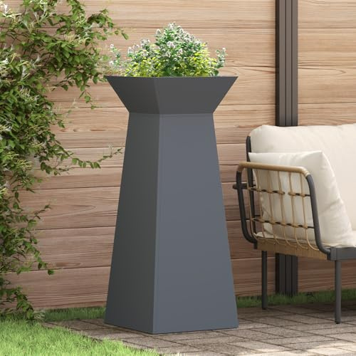 Pflanzenständer with Synthetic Plastic Material, Modern Design, Pflanzenständer Outdoor, Blumenständer für Draußen, Pflanzenregal Balkon, Pflanzenständer Indoor, Anthrazit, 40 x 40 x 101 cm