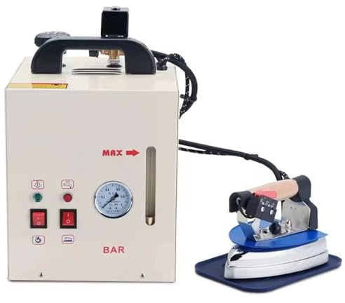 Plancha de vapor industrial de 1600 W con estación de caldera, plancha de acero inoxidable con tanque de 4 L, planchado profesional con manómetro for tiendas de ropa, lavanderías, fábricas y tiendas