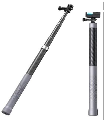 Selfie Stick Tripod, Palo Selfie de Fibra de Carbono, monopié Extensible con Tornillo 1/4, Compatible con cámara GoPro 13 12 Insta360 X4 X3 dji Action 5pro 4(3m Selfie Stick)