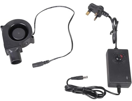 Ventilador centrífugo de velocidad variable de 12 V para acampar al aire libre y parrilla de barbacoa, arrancador de carbón con flujo de aire de 20 CFM ventilador al aire libre