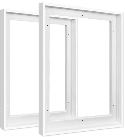 FOLKOR Schattenfugenrahmen, 2Pack Bilderrahmen für 30x40cm Leinwandbilder,Weiß Rahmen mit 2,3 cm Tiefe für Landschaftsporträts, Wohnzimmer-Dekor | ohne Glas und Rückwand