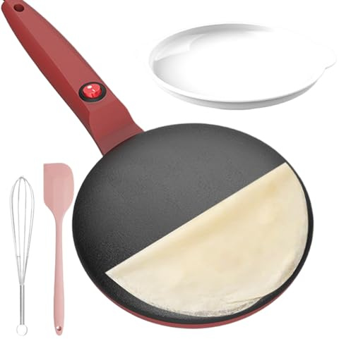 Sartén Para Crepes, Crepera Eléctrica | Máquina Para Hacer Crepes Antiadherente De 7,8 Pulgadas Con Control De Temperatura, Máquina Para Hacer Crepess De Mano Para Desayuno, Postre Y Cocina Casera