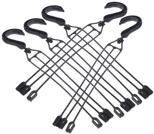Healifty 5Pcs Plastic Hanging Basket Hooks 360° Rotatable Flower Pot Hangers for Spider Plants, Balcony and Wall-Mounted Planters Black