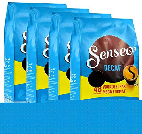Senseo Décaféiné, Nouveaux Design, Lot de 4, 4 x 48 Dosettes de Café