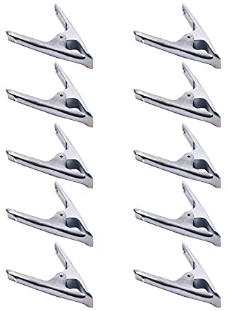 Dapetz ® 6 Inch Metal Spring Clamps 10 Pieces for Woodwork - Rust Proof Market Stall Tarp Clips Clamps 50mm Jaw Capacity - Metal Clips All Steel Construction 150mm Length