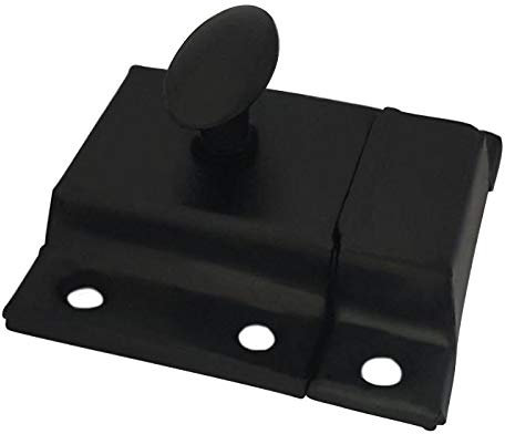QCAA Oval Turn Cabinet Latch, for Cupboard & Other Furniture, Small, Matte Black, 1 Pack, Made in Taiwan