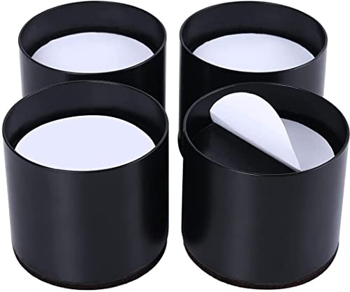 Ezprotekt Upgrade Bed and Furniture Round Risers - 2 INCH Rise Size - Wont Crack & Scratch Floors - Heavy Duty Solid Steel - Great for Wood and Carpet Surface, 0.75 Inch Recess Cup (Black, 4Pack)
