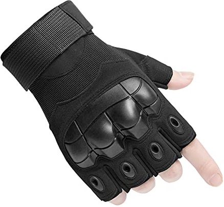 HUNTVP Tattici Guanti Mezze Dita Moto Militare Guanti da Bicicletta Sportivi Traspiranti per Softair Paintball All'aperto Campeggio Escursionismo,XL