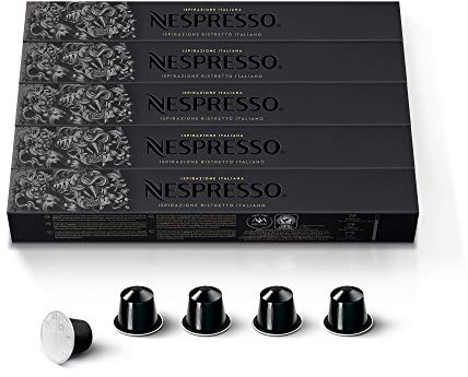 Nespresso Original - Assortiment Café Ristretto - 50 Capsules Café | Utilisable avec machines Nespresso Original - Extraction espresso ou ristretto - Compatible avec mousseurs à lait