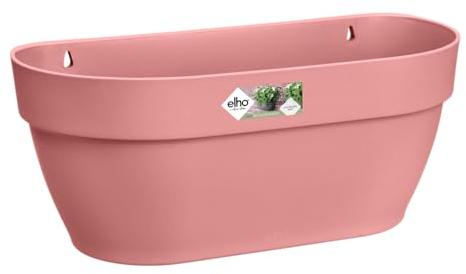 Elho Vibia Campana Wall Basket 35 - Jardinera por Balcón Exterior - Ø 35.0 x H 14.8 cm - Rosado/Dusty Pink