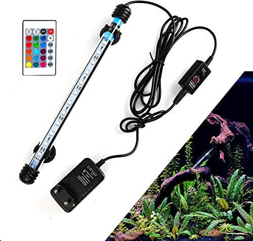 Izrielar Aquarium LED Beleuchtung, 6,2W Aquarium-Licht RGB, IP67 Wasserdicht, Universal Fit Aquarium Lamp, für Fisch Tank, Pflanzen Aquarium, EU Stecker