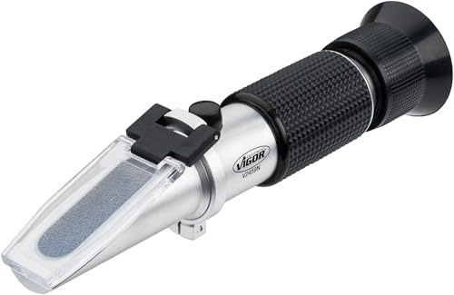 Vigor V2459N Refraktometer 2tlg | 256 g, Einstellbares Okular mit Gummi-Augenauflage, Kunststoffbox mit Weichschaumeinlage, Inhalt:, 1 x Refraktometer