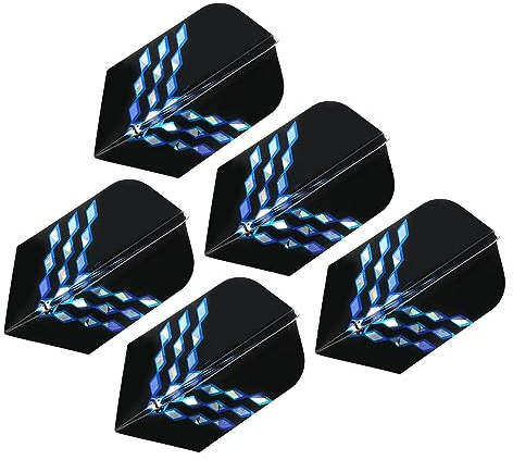 PATIKIL Slim Dart Flights, 5 Pack PET Unique Design Dart Accessories for Steel Tip Dart and Soft Tip Darts, Black Blue