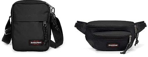 Eastpak Doggy Bag Gürteltasche, 40 cm, 24 L, Black (Schwarz) & The ONE Umhängetasche, 149 cm, 145 L, Black (Schwarz)
