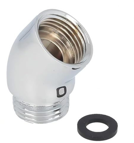 Shower Head Adapter,Solid Brass 135 Degree Shower Elbow Adapter,G1/2 Showers Head Extension Arm Connector (Chrome)