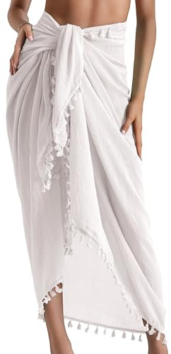 Eicolorte Cover Up Skirt Open Front Swimsuit Wrap Cover Ups Summer Beach Skirts With Slit For Women