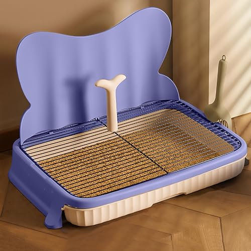 Inodoro para Perros, Orinal para Perros, Bandeja de Adiestramiento para Cachorros con Postes Extraíbles, para Perros Pequeños y Medianos (Color : Blue)