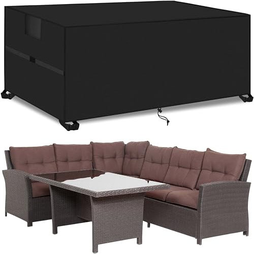 Outdoor Garden Furniture Covers,242*182*100cm,Waterproof with Air Vent, 420D Heavy Duty Oxford Fabric,Patio Furniture Cover for outside Rectangle,Rectangular Table and Chair Set, Rattan Furniture Set